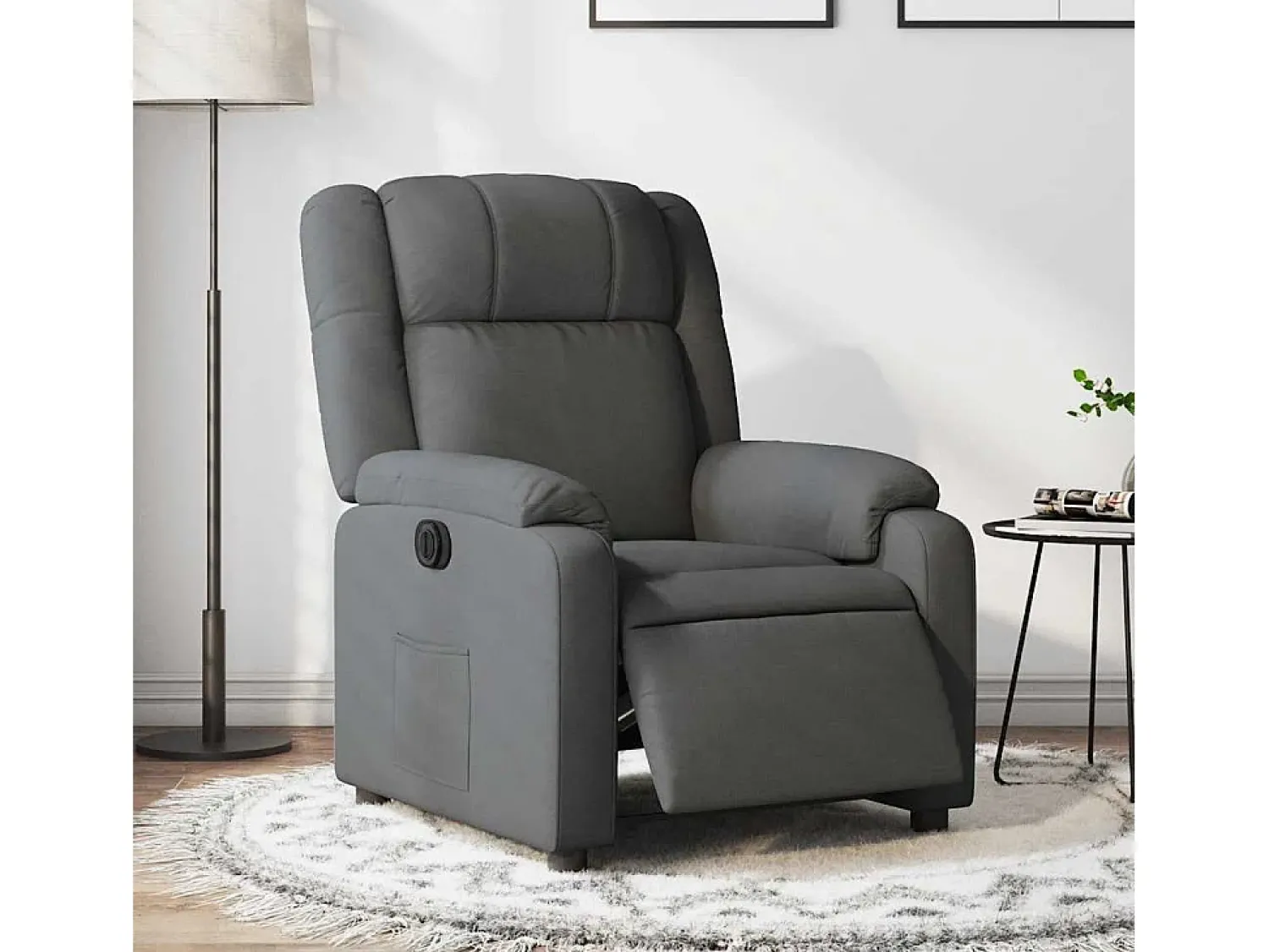 Clearance Poltrona Confortável | Poltrona reclinável elétrica tecido cinzento-escuro SHL565781 Cinza antracite
