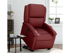 Poltrona Confortável | Poltrona reclinável elevatória couro artificial tinto SHL802470 Vermelho