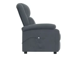 Poltrona Confortável | Poltrona reclinável elétrica veludo cinzento-escuro SHL608304 Cinza antracite