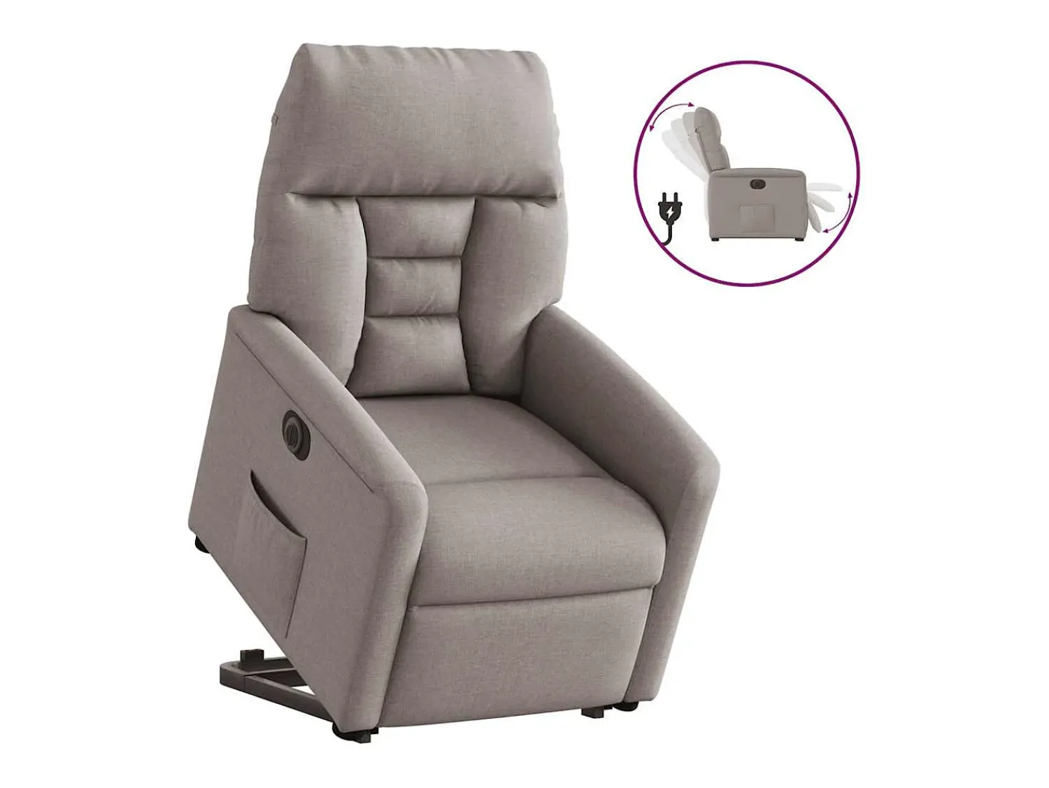 Poltrona| Poltrona Confortável | Poltrona reclinável elevatória elétrica cinza-acastanhado SHL864054 Taupe