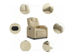 Poltrona* Poltrona Confortável | Poltrona reclinável elétrica tecido cor SHL629387 Creme