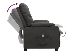 Poltrona Confortável | Poltrona reclinável elétrica tecido cinzento-escuro SHL693839^ Poltrona