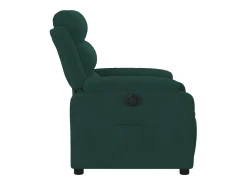 Discount Poltrona Confortável | Poltrona reclinável elétrica veludo verde-escuro SHL821732 Verde pinho