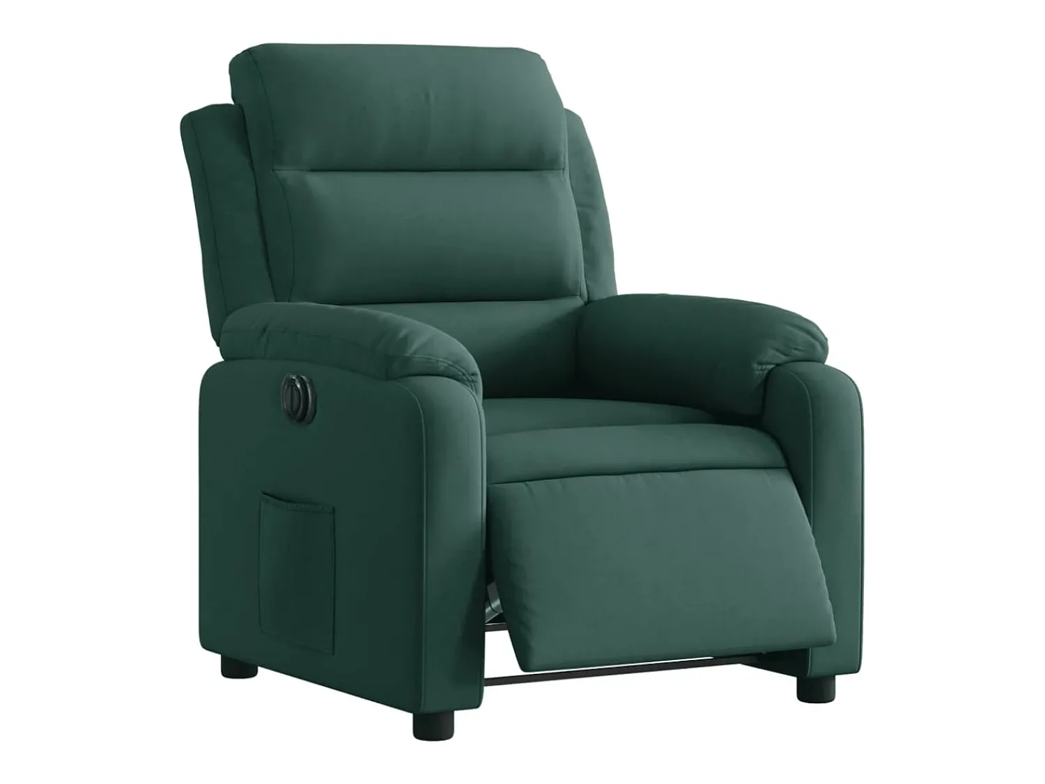 Discount Poltrona Confortável | Poltrona reclinável elétrica veludo verde-escuro SHL821732 Verde pinho