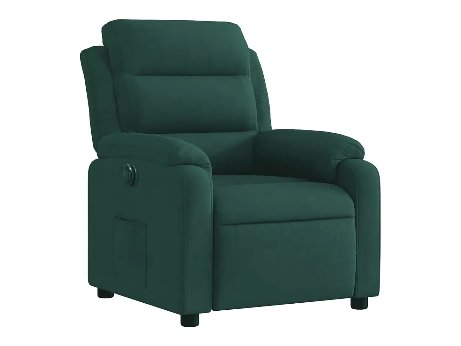 Discount Poltrona Confortável | Poltrona reclinável elétrica veludo verde-escuro SHL821732 Verde pinho