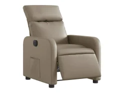 Outlet Poltrona Confortável | Poltrona reclinável elétrica couro artificial cor cappuccino SHL510835 Castanho