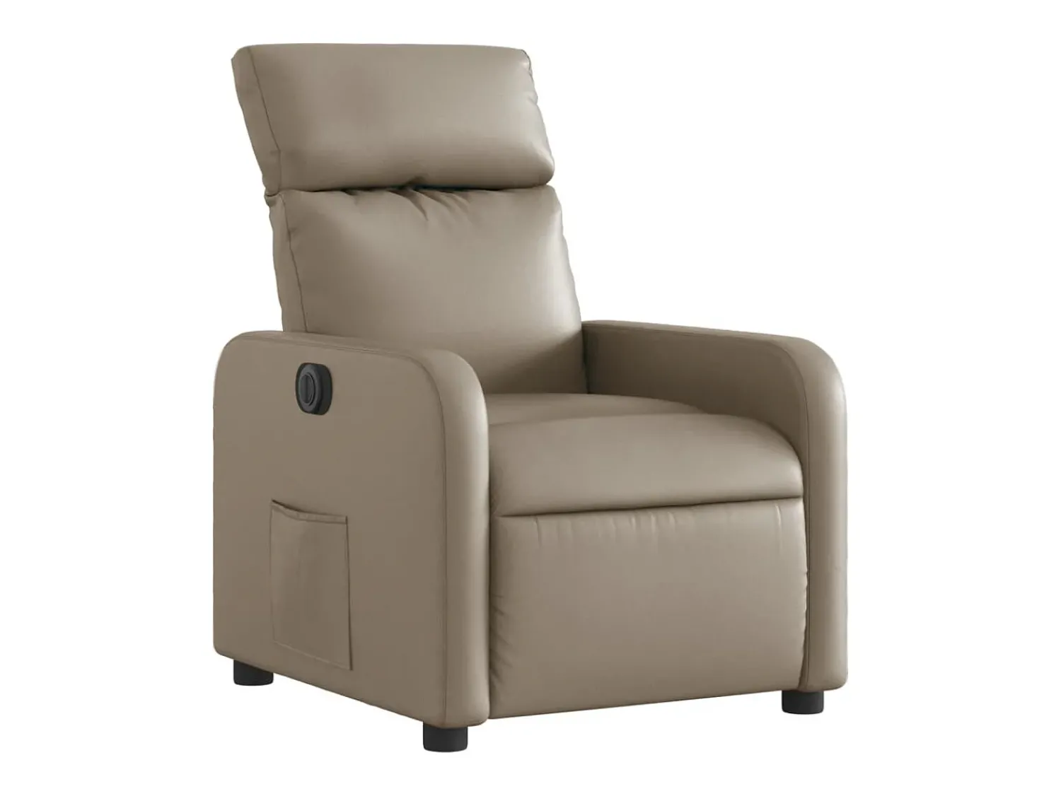Outlet Poltrona Confortável | Poltrona reclinável elétrica couro artificial cor cappuccino SHL510835 Castanho