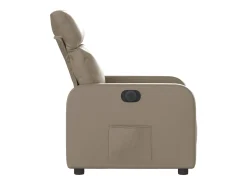 Outlet Poltrona Confortável | Poltrona reclinável elétrica couro artificial cor cappuccino SHL510835 Castanho