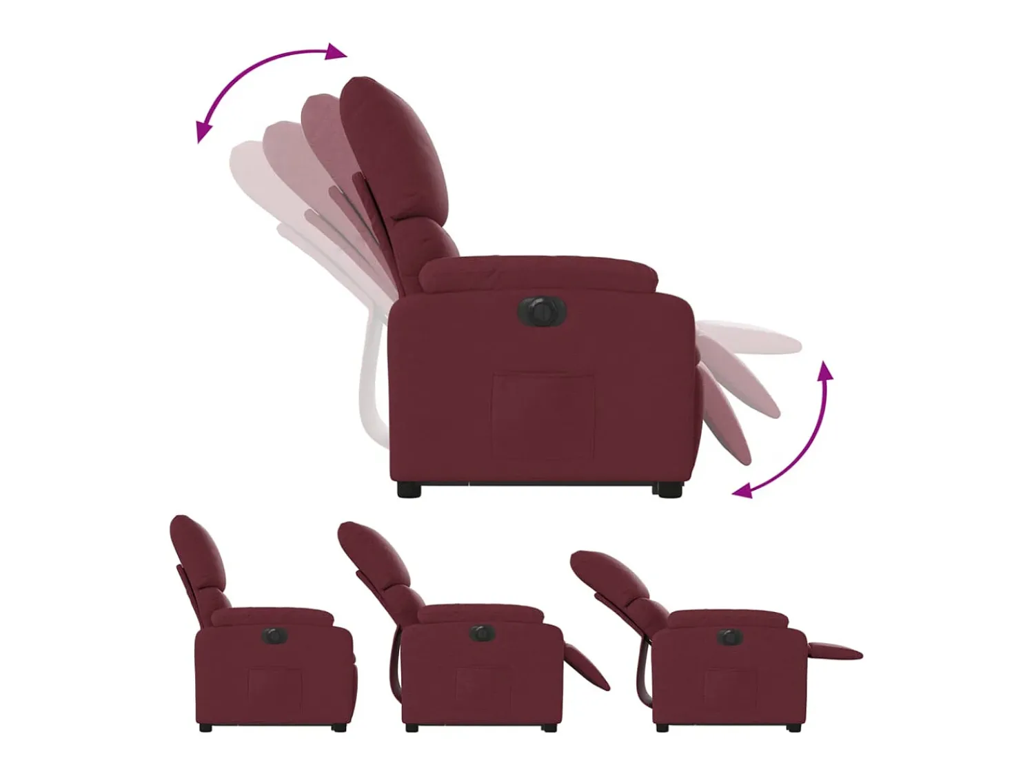 Outlet Poltrona Confortável | Poltrona reclinável elevatória elétrica tecido -tinto SHL310431 Vermelho