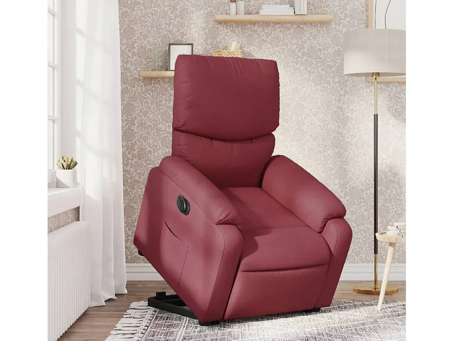 Outlet Poltrona Confortável | Poltrona reclinável elevatória elétrica tecido -tinto SHL310431 Vermelho