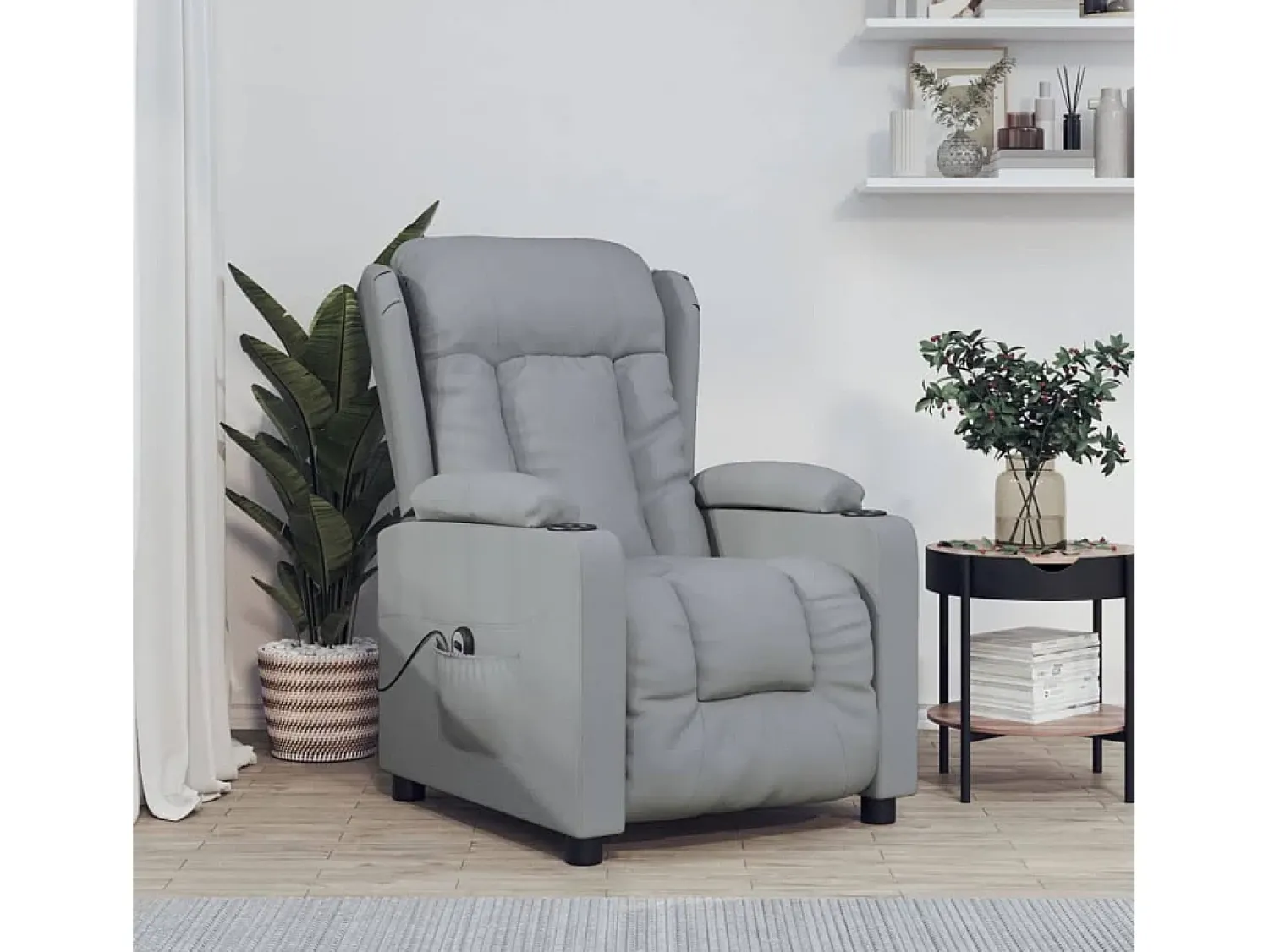 Sale Poltrona Confortável | Poltrona reclinável elétrica tecido -claro SHL419124 Cinzento