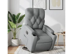 Outlet Poltrona Confortável | Poltrona reclinável elevatória elétrica tecido -claro SHL29103 Cinzento
