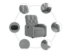 Outlet Poltrona Confortável | Poltrona reclinável elevatória elétrica tecido -claro SHL29103 Cinzento