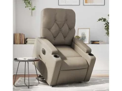 Poltrona Confortável | Poltrona reclinável elevatória elétrica couro artif. cappuccino SHL115741^ Poltrona