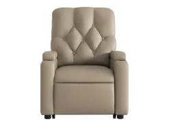 Poltrona Confortável | Poltrona reclinável elevatória elétrica couro artif. cappuccino SHL115741^ Poltrona