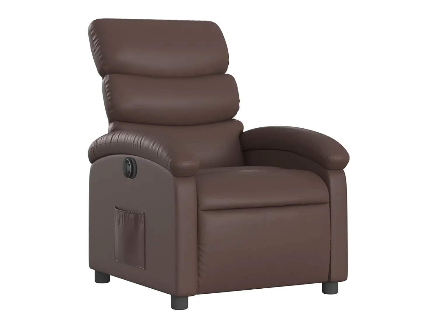 Poltrona Confortável | Poltrona reclinável elétrica couro artificial SHL544485 Castanho