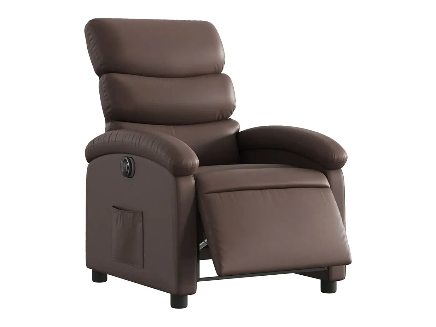 Poltrona Confortável | Poltrona reclinável elétrica couro artificial SHL544485 Castanho