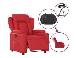 Outlet Poltrona Confortável | Poltrona reclinável elétrica couro artificial SHL146805 Vermelho