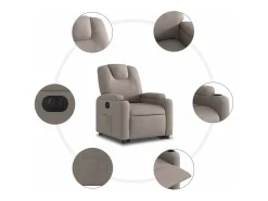Sale Poltrona Confortável | Poltrona reclinável elevatória elétrica cinza-acastanhado SHL645220 Taupe