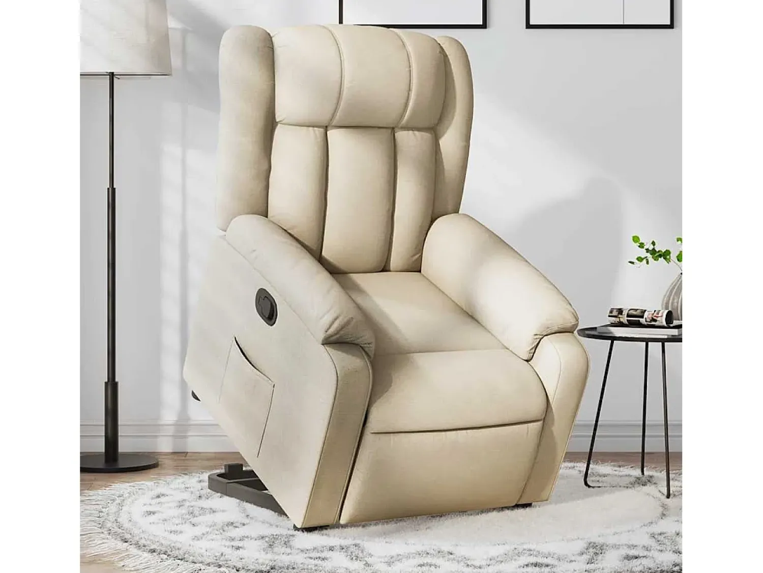 Poltrona* Poltrona Confortável | Poltrona reclinável elevatória tecido cor SHL90662 Creme