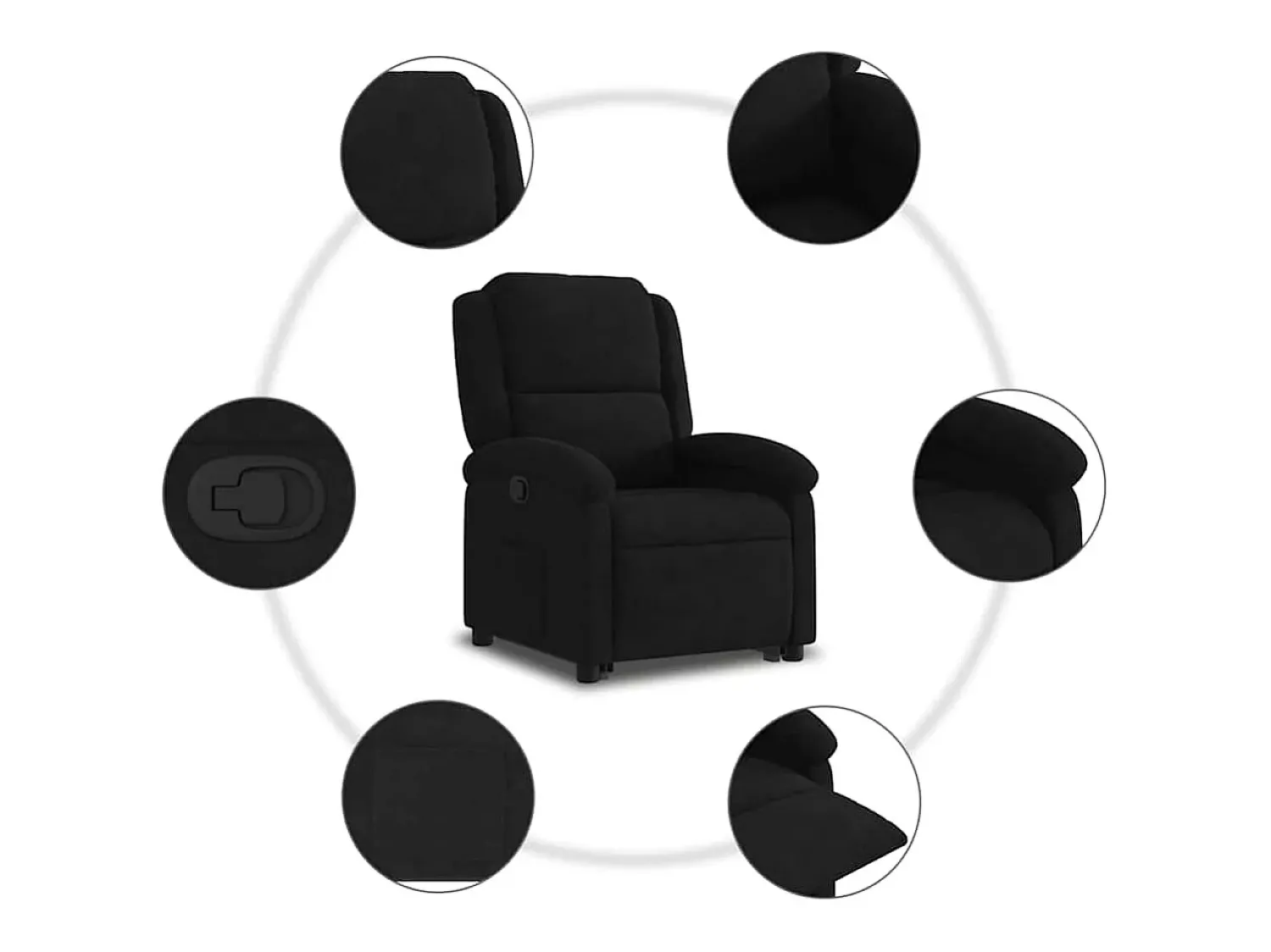 Poltrona* Poltrona Confortável | Poltrona reclinável elevatória veludo SHL65453 Preto