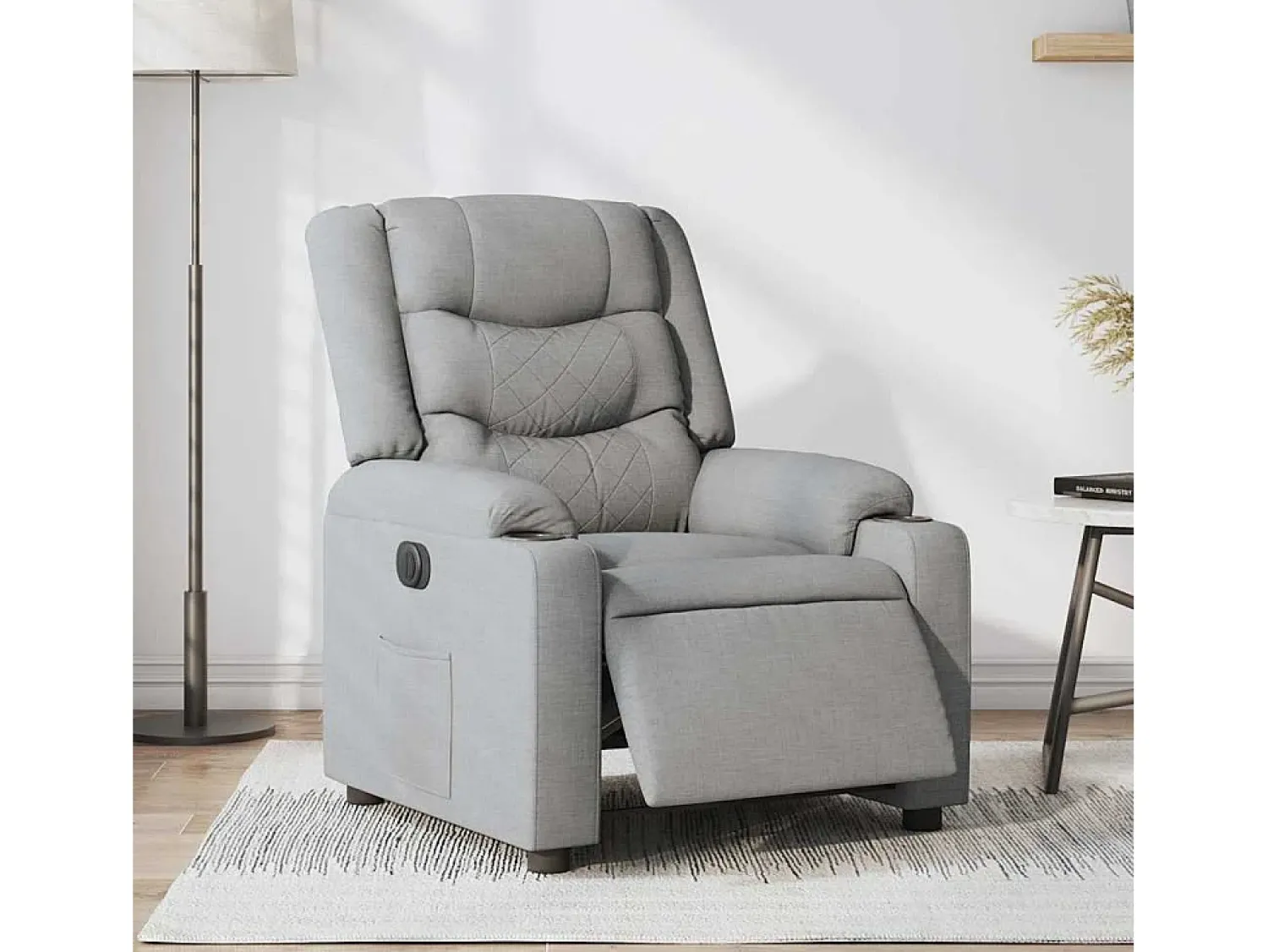 Poltrona* Poltrona Confortável | Poltrona reclinável elétrica tecido -claro SHL14552 Cinzento