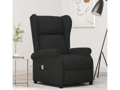 Poltrona Confortável | Poltrona reclinável elétrica tecido SHL556254 Preto