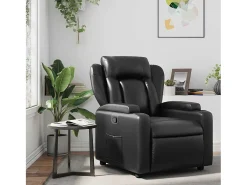 Poltrona* Poltrona Confortável | Poltrona reclinável em couro sintético SHL626708 Preto
