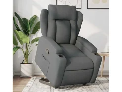 Poltrona Confortável | Poltrona reclinável elevatória tecido cinzento-escuro SHL570840^ Poltrona