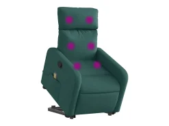 Poltrona| Poltrona Confortável | Poltrona reclinável elevatória de massagens tecido verde-escuro SHL720816 Verde pinho
