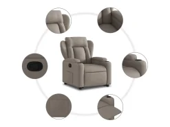 Poltrona Confortável | Poltrona reclinável elevatória tecido cinzento-acastanhado SHL617693^ Poltrona