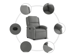 Poltrona* Poltrona Confortável | Poltrona reclinável elevatória tecido cinzento-escuro SHL360274 Cinza antracite