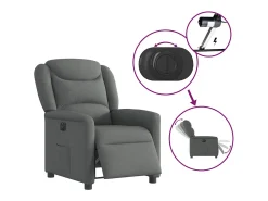 Poltrona Confortável | Poltrona reclinável elétrica tecido cinzento-escuro SHL715343^ Poltrona