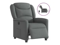 Poltrona Confortável | Poltrona reclinável elétrica tecido cinzento-escuro SHL715343^ Poltrona
