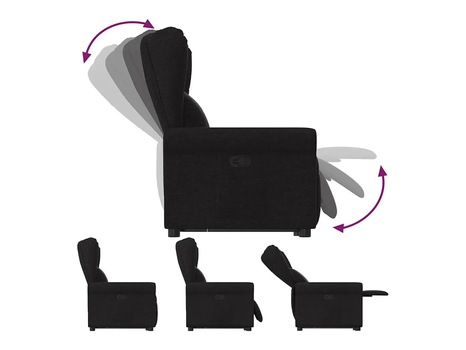 Poltrona| Poltrona Confortável | Poltrona reclinável elevatória tecido SHL262037 Preto