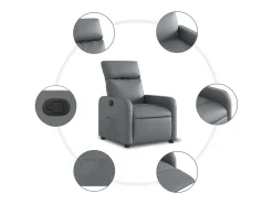 Poltrona Confortável | Poltrona reclinável elétrica couro artificial SHL871416^ Poltrona