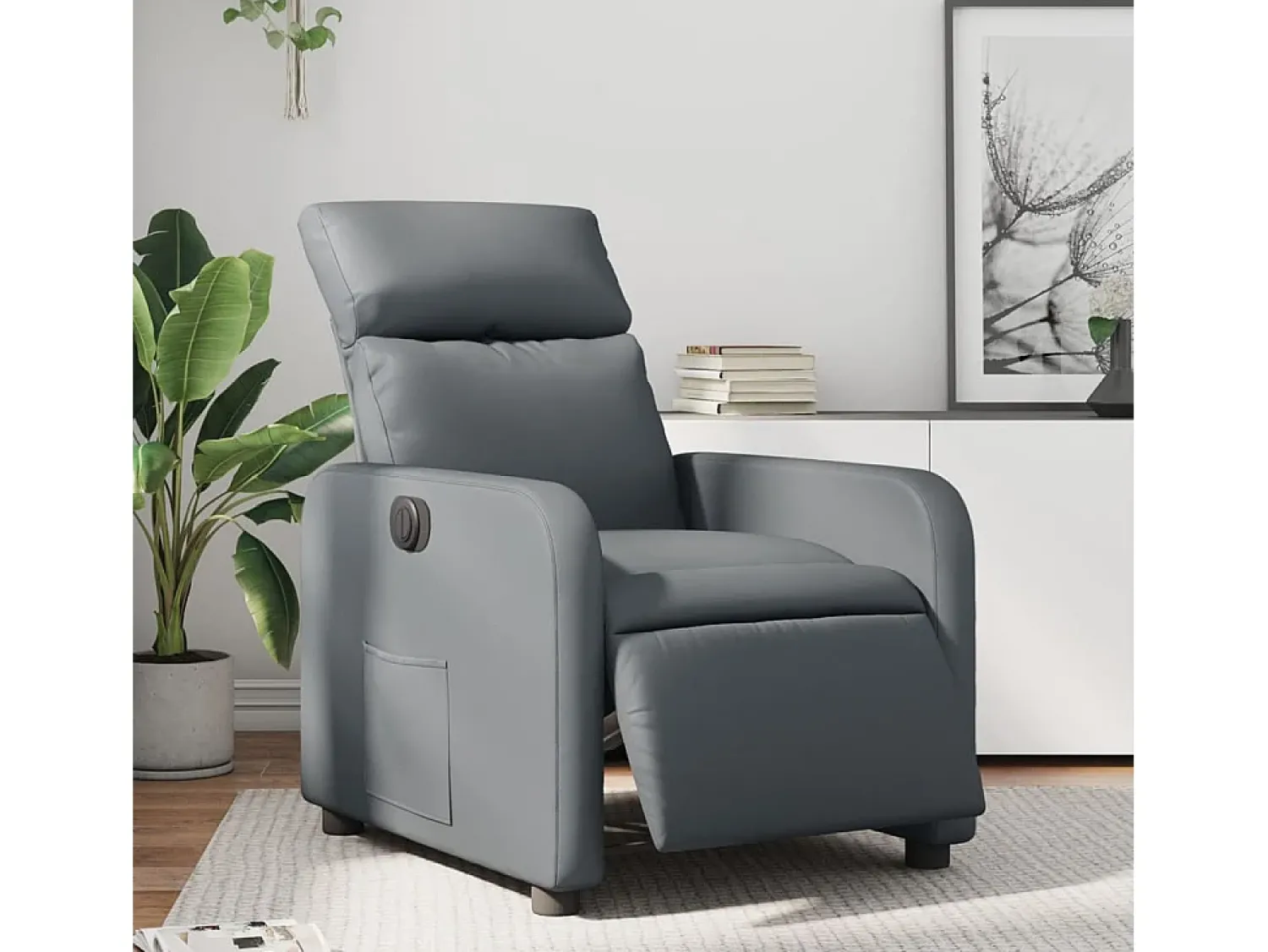 Poltrona Confortável | Poltrona reclinável elétrica couro artificial SHL871416^ Poltrona