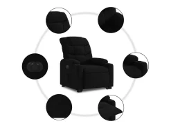 Discount Poltrona Confortável | Poltrona reclinável elevatória elétrica tecido SHL785381 Preto