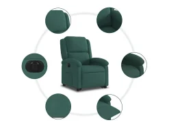 Poltrona* Poltrona Confortável | Poltrona reclinável elevatória elétrica veludo verde-escuro SHL880495 Verde pinho