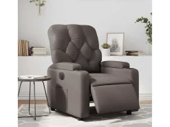New Poltrona Confortável | Poltrona reclinável elétrica couro artificial SHL23853 Castanho