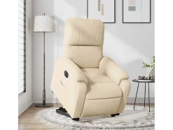 Poltrona| Poltrona Confortável | Poltrona reclinável elevatória elétrica tecido microfibra SHL350229 Creme