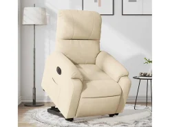 Poltrona| Poltrona Confortável | Poltrona reclinável elevatória elétrica tecido microfibra SHL350229 Creme
