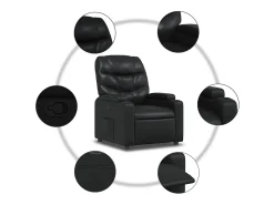 Poltrona| Poltrona Confortável | Poltrona reclinável em couro sintético SHL754048 Preto