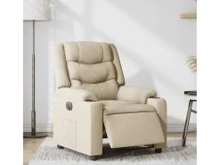 Hot Poltrona Confortável | Poltrona reclinável elétrica tecido cor SHL276164 Creme