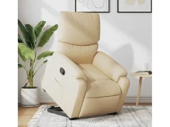 Hot Poltrona Confortável | Poltrona reclinável elevatória tecido cor SHL92395 Creme