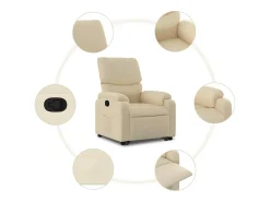 Hot Poltrona Confortável | Poltrona reclinável elevatória tecido cor SHL92395 Creme
