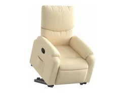 Hot Poltrona Confortável | Poltrona reclinável elevatória tecido cor SHL92395 Creme