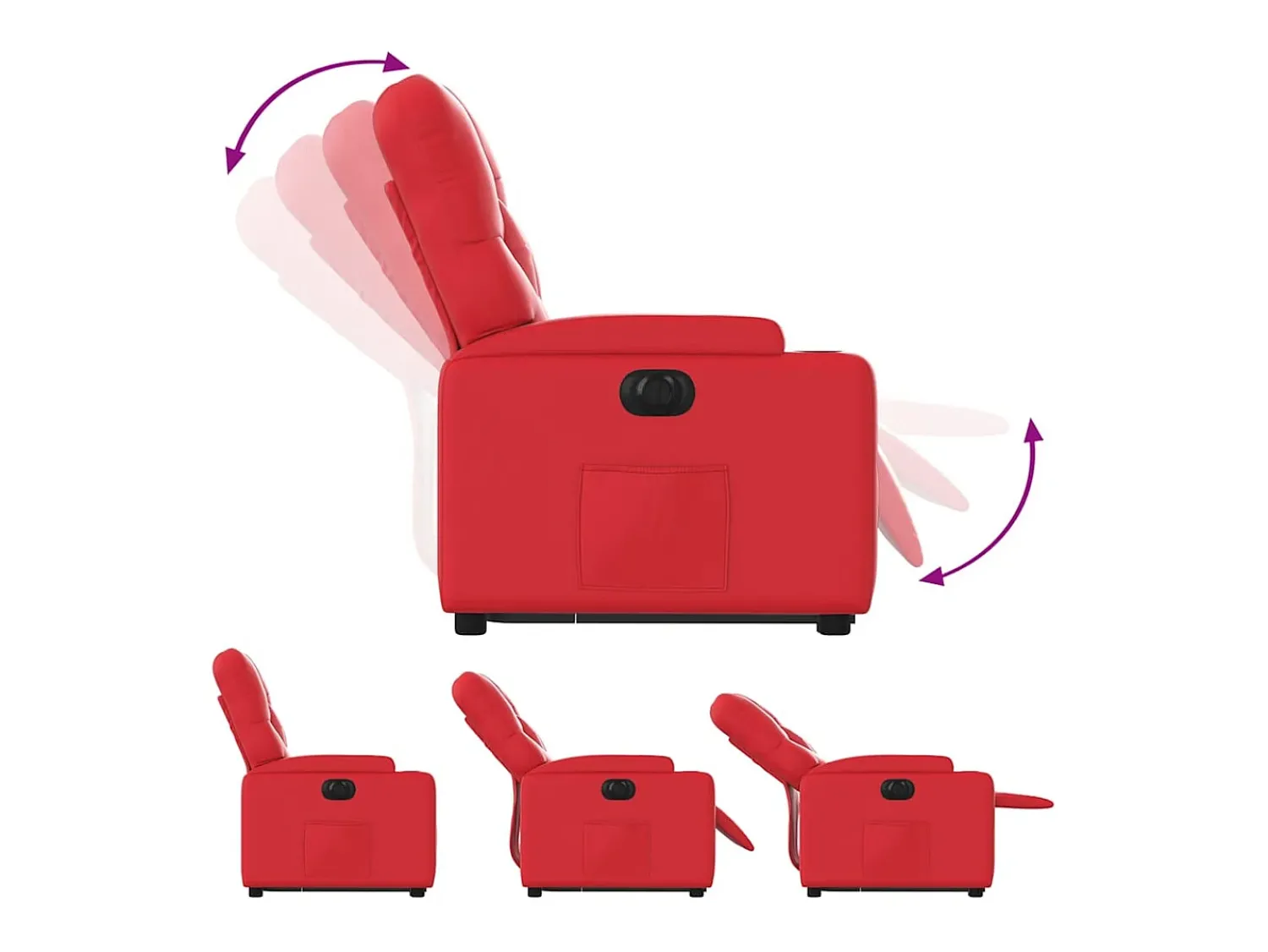 Best Poltrona Confortável | Poltrona reclinável elevatória elétrica couro artif. SHL962770 Vermelho