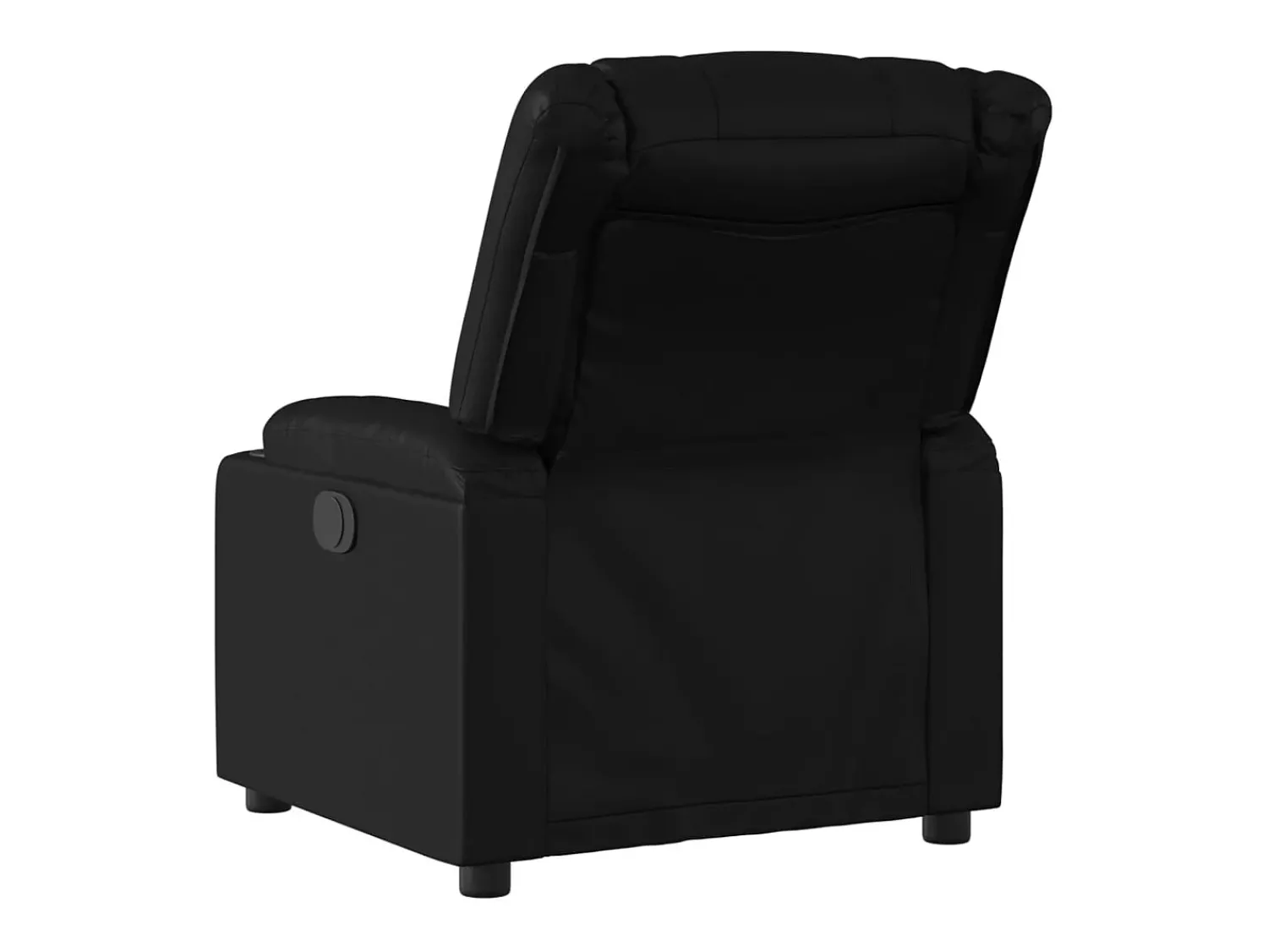 New Poltrona Confortável | Poltrona reclinável elétrica couro artificial SHL806147 Preto