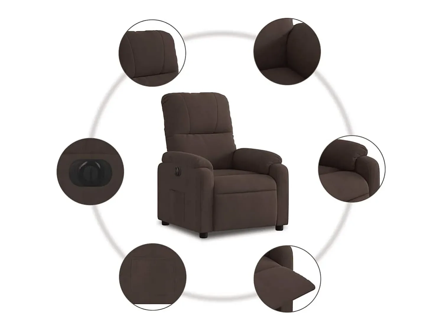 Poltrona Confortável | Poltrona reclinável elétrica tecido de microfibra SHL414207^ Poltrona